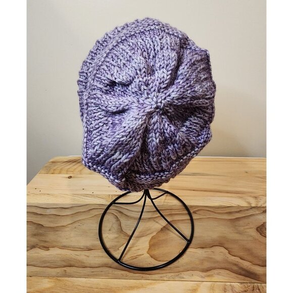 HANDMADE Rib Knit Purple Gradient Beanie Toboggan Cap Hat Unisex Women's Men's - Picture 6 of 10
